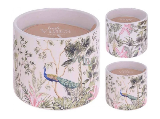 Candle KOOPMAN WAX IN CERAMIC POT 3ASS (CC5061030)