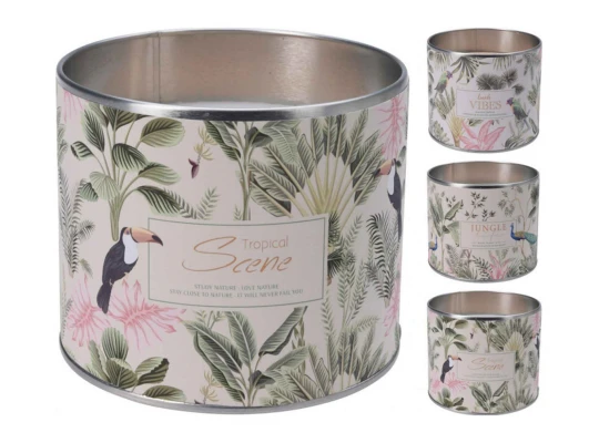 Candle KOOPMAN WAX IN ZINC POT 12X10CM (CC5061020)