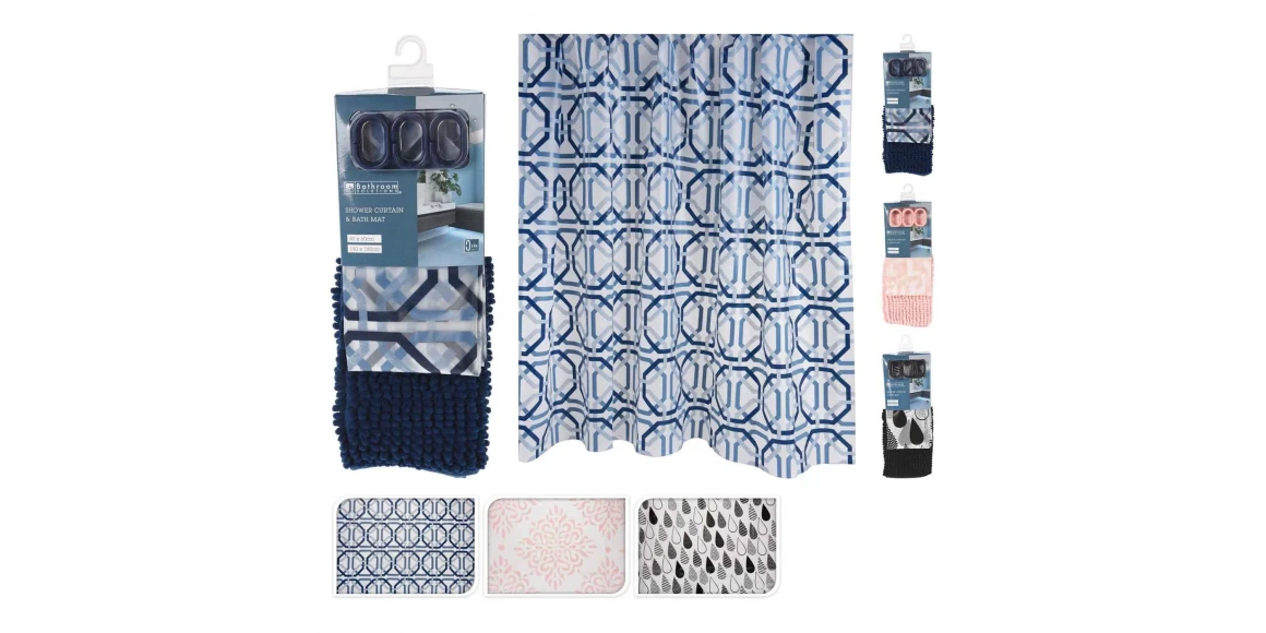 Լոգարանի պարագաներ KOOPMAN CY2210470 SHOWER CURTAIN AND BATH MAT (099588) 