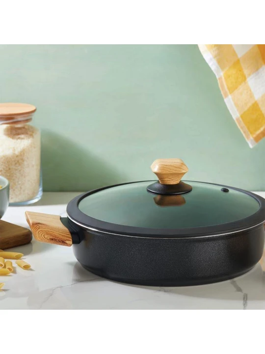 Кастрюли FALEZ ARS3010 AURIS CRYSTAL WOOD HANDLE 28CM SAUCEPAN 