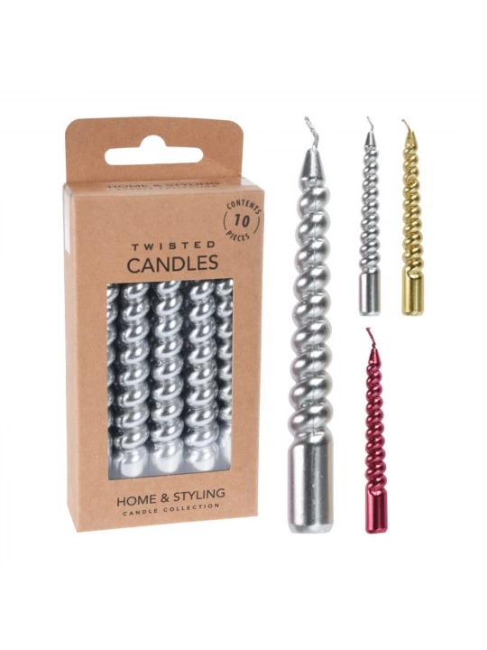 Ամանորյա դեկորատիվ առարկաներ KOOPMAN MINI TWISTED CANDLES 10CM SET (S37700230)