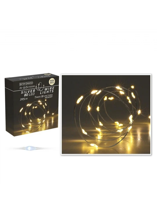 Ամանորյա դեկորատիվ առարկաներ KOOPMAN SILVERWIRE LIGHTS 80LED (666305) (AX9731720)