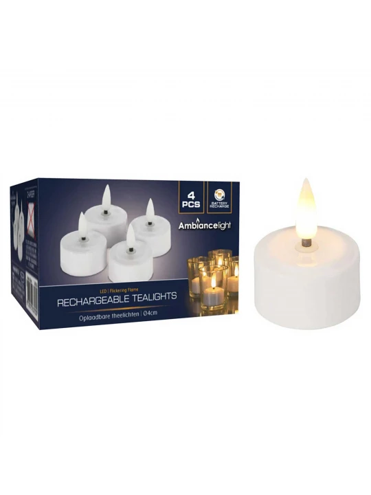 Свеча KOOPMAN TEALIGHT WITH LED SET 4PCS (637039) (XX8114160)