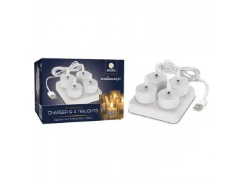 Свеча KOOPMAN TEALIGHT WITH LED SET 4PCS (637053) (XX8114170)
