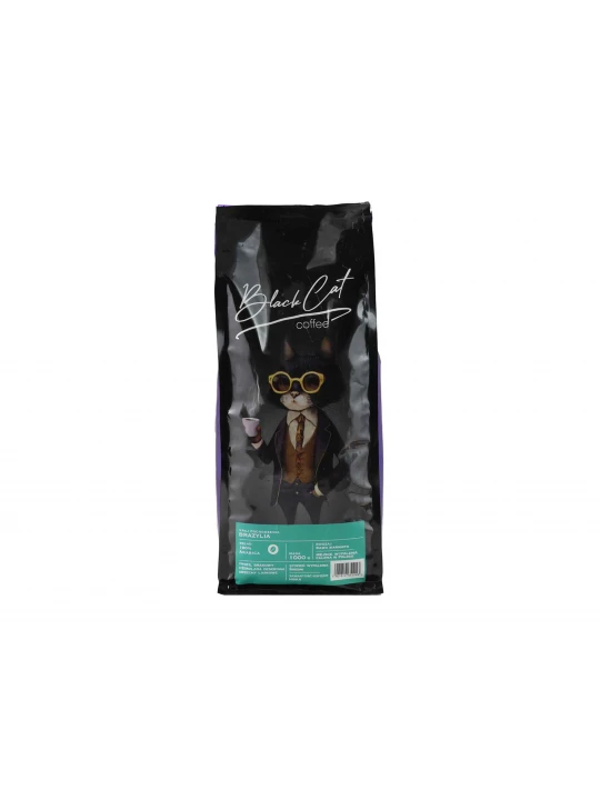 Кофейные зерна BLACK CAT BRAZYLIA 100%  ARABICA (1000g)