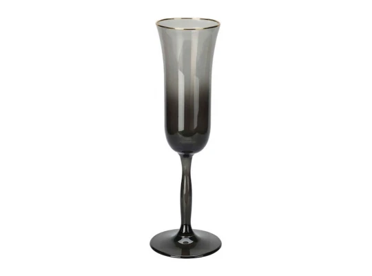 Стакан KOOPMAN 046100290 CHAMPAGNE GLASS BLACK 175ML (6529)