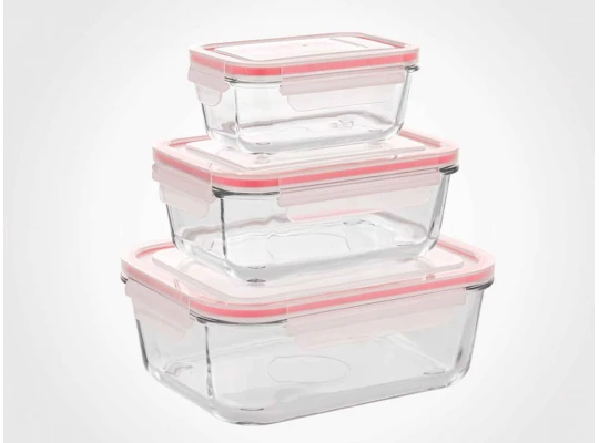Food storage LIMON 180635 GLASS W/LID SET 3PC(903843) 