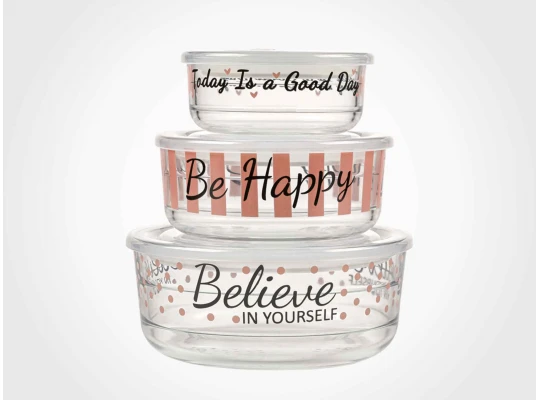 Food storage LIMON 207435 GLASS W/DATE SET 3PC(906523) 