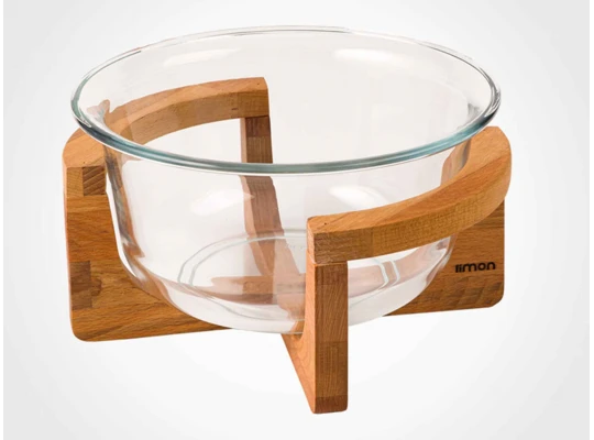 Bowl LIMON 216659 GLASSES W/WOOD BASE (908114) 