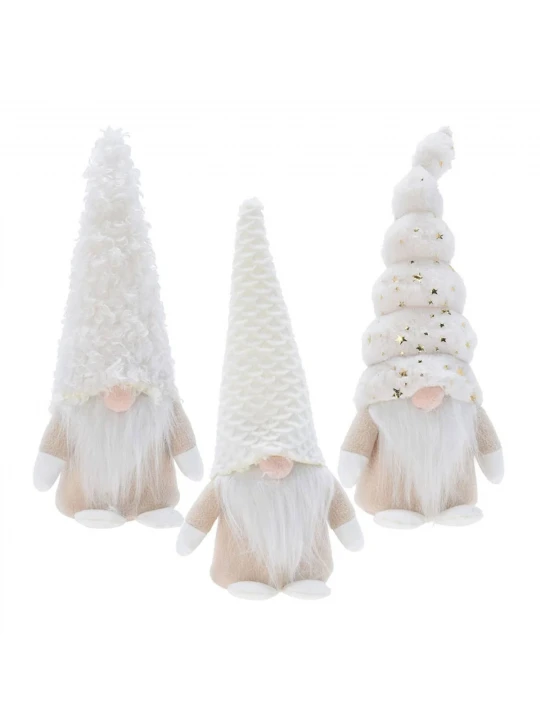 Новогодные декоративные аксессуары KOOPMAN GNOME HANGDECO 32CM 3ASS CREAM (050722) (ANM222340)