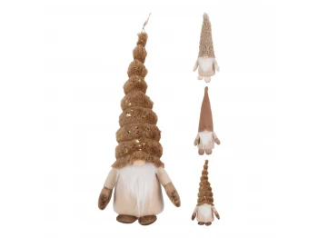 Ամանորյա դեկորատիվ առարկաներ KOOPMAN GNOME HANGDECO 42CM 3ASS BRUIN (050791) (ANM222370)