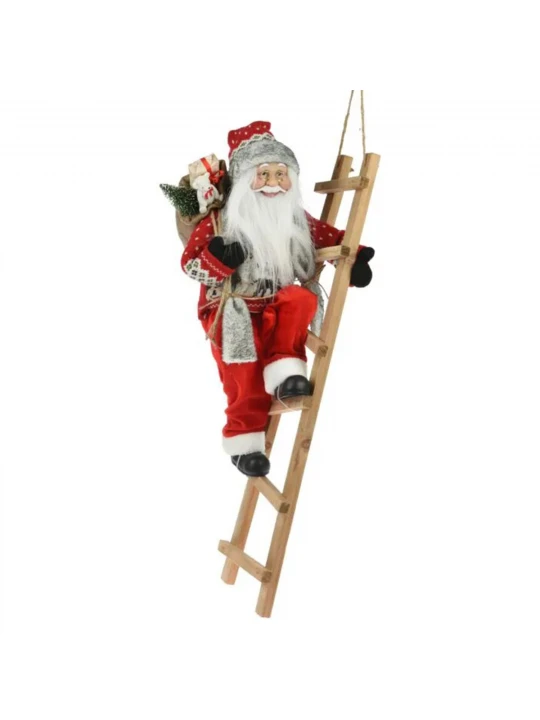 Ամանորյա դեկորատիվ առարկաներ KOOPMAN SANTA STANDING ON LADDER (987274) (ASK000800)