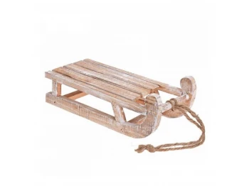 Ամանորյա դեկորատիվ առարկաներ KOOPMAN SLEDGE 30CM WHITE WASHED (107375) (ACW002830)