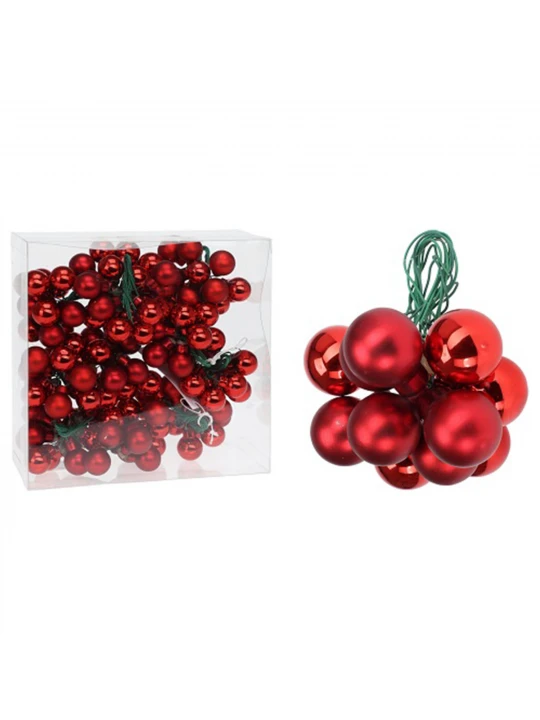 Ամանորյա դեկորատիվ առարկաներ KOOPMAN XMAS BALL 20MM ON WIRE RED (758475) (ARB100020)