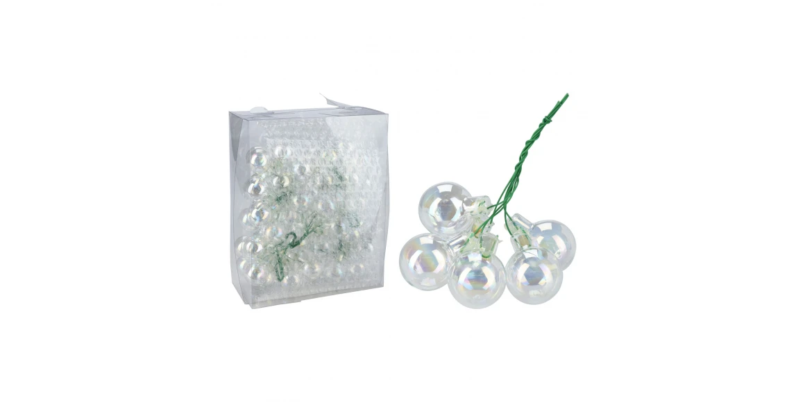 N/y decorate objects KOOPMAN XMAS BALL 30MM ON WIRE IRRIDES (267007) (ARB100570)