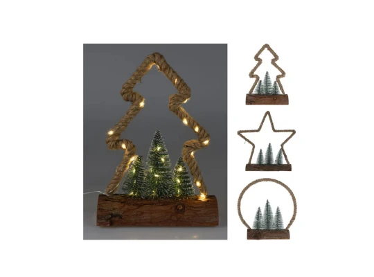 N/y decorate objects KOOPMAN XMAS FIGURE JUTE 30LED 3ASS (071987) (AMZ103710)