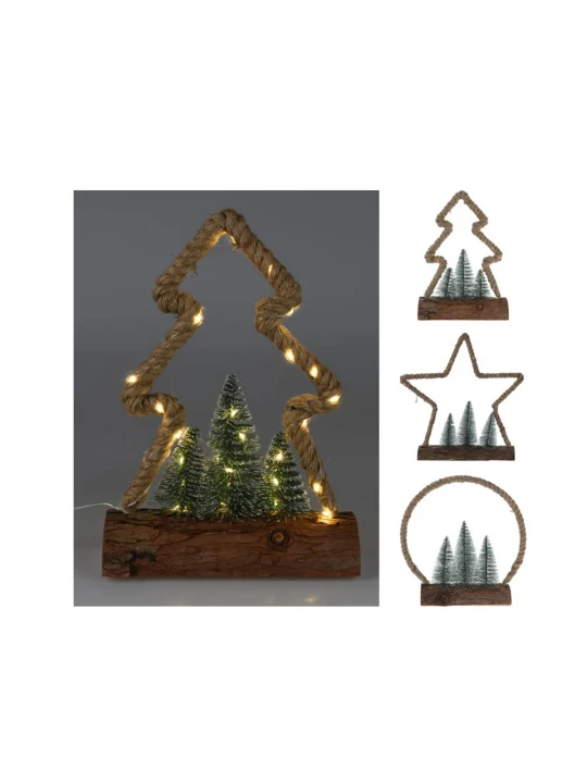 N/y decorate objects KOOPMAN XMAS FIGURE JUTE 30LED 3ASS (071987) (AMZ103710)