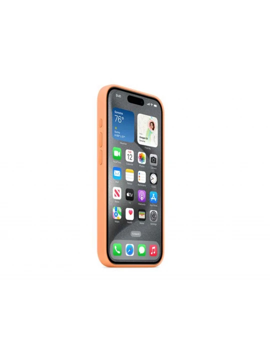 Cover for smartphone APPLE iPhone 15 Pro Silicone Case With MagSafe (Orange Sorbet) (MT1H3ZM/A)