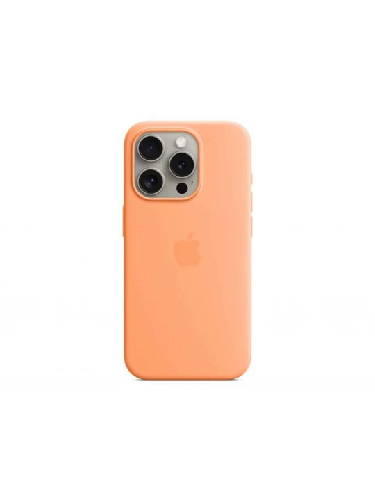 Cover for smartphone APPLE iPhone 15 Pro Silicone Case With MagSafe (Orange Sorbet) (MT1H3ZM/A)