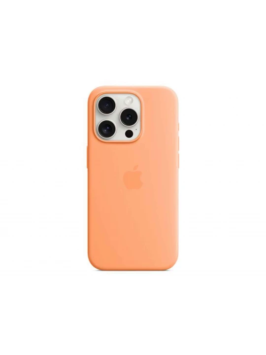 Cover for smartphone APPLE iPhone 15 Pro Silicone Case With MagSafe (Orange Sorbet) (MT1H3ZM/A)