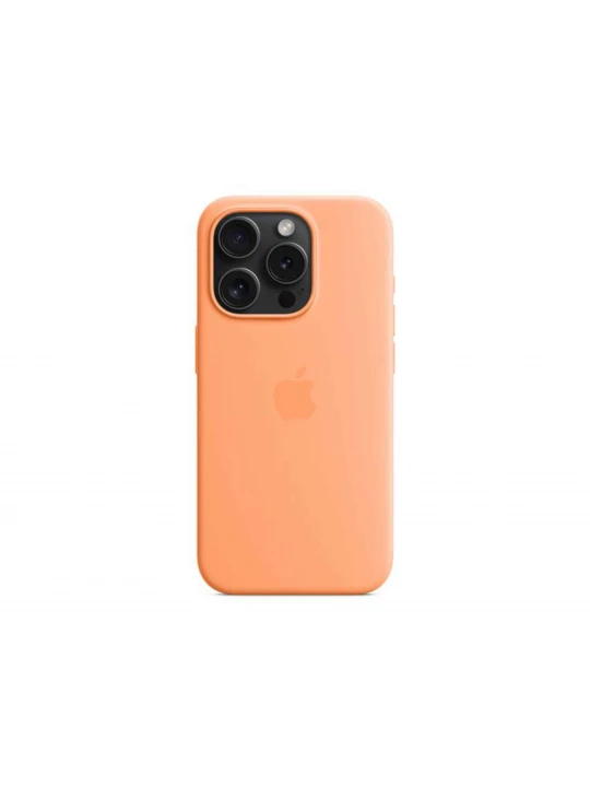 Cover for smartphone APPLE iPhone 15 Pro Silicone Case With MagSafe (Orange Sorbet) (MT1H3ZM/A)
