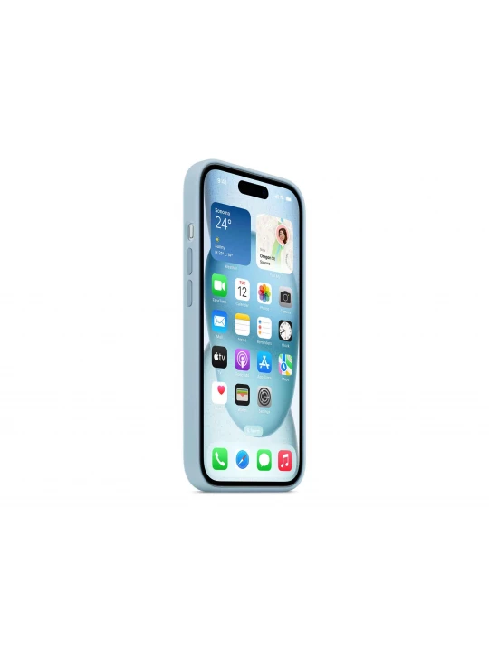 Cover for smartphone APPLE iPhone 15 Silicone Case With MagSafe (Light Blue) (MWND3ZM/A)