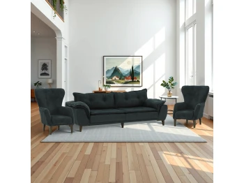 Sofa set HOBEL CLARA 3+1+1 DARK BLUE GREY BEATTO 1053 (3) 