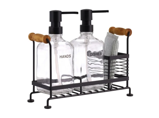 Диспенсер для жидкого мыла LIMON 208610 DISPENSER SET 2PC BLACK STAND (906677) 