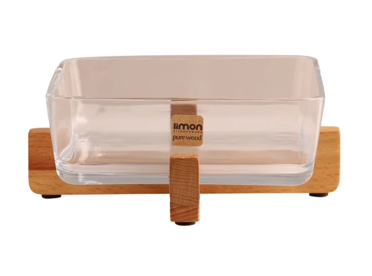 Տարա LIMON 216359 GLASSES SERVING PLATE ON WOOD STAND (908145) 
