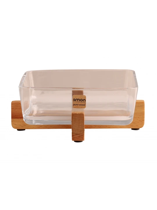 Тара LIMON 216359 GLASSES SERVING PLATE ON WOOD STAND (908145) 