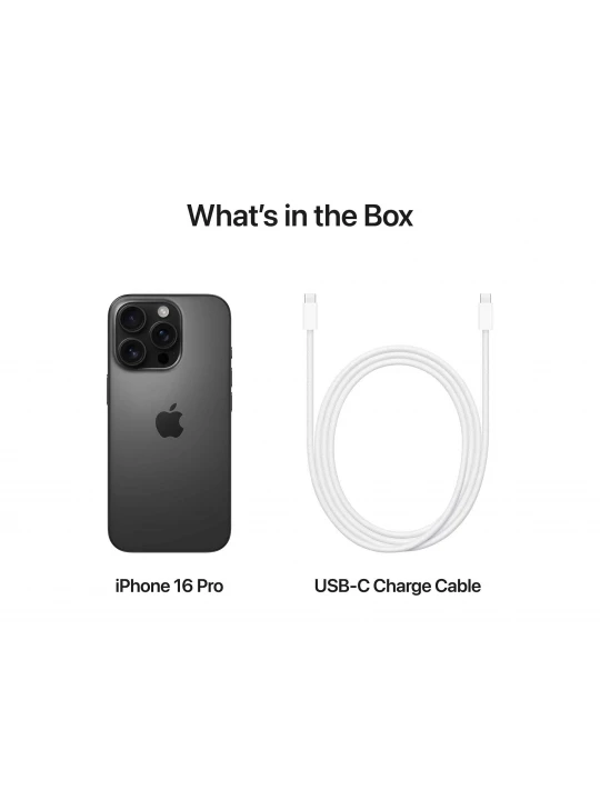 Սմարթ հեռախոս APPLE iPhone 16 Pro 128GB (Black Titanium) (A3293) (MYND3HX/A)