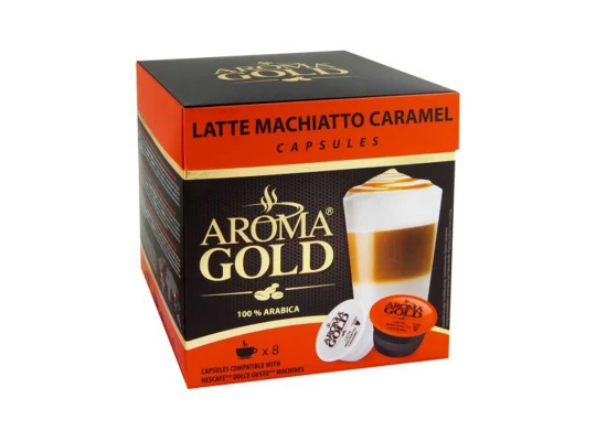 Кофе капсулы AROMA GOLD LATTE MACIATO CARAMEL (16PSC)