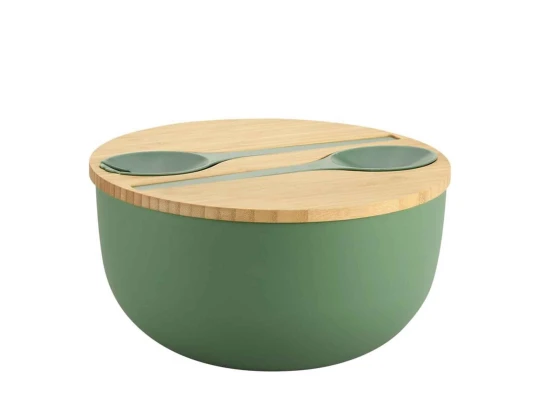 Bowl KESPER 58471 SALAD W/CUTLERY GREEN 24CM 