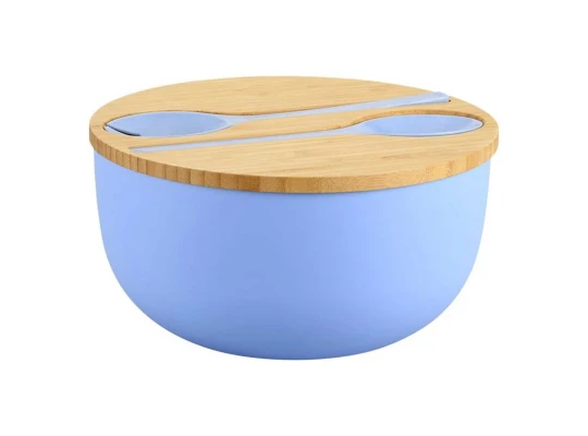 Bowl KESPER 58472 SALAD W/CUTLERY BLUE 24CM 