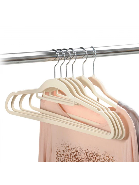 Hanger KESPER 16643 ANTI-SLIP FLOCKING SET 6PC BEIGE 