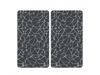 Chopping board KESPER 37535 SET 2PC GLASS MOSAIK GREY 
