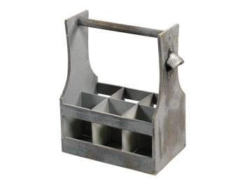 Ящики и карзины KESPER 66265 BOTTLE BASKET W/OPENER ANTIQUE GREY 