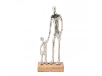 Դեկորատիվ առարկաներ KOOPMAN STATUE MAN AND CHILD 24CM SILVER (131995) (A68120580)