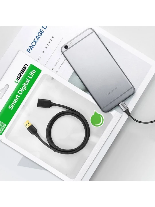 Մալուխ UGREEN US129 USB-A Extension 1.5m (BK) (30126)