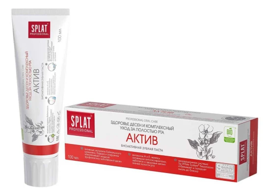 Բերանի խոռոչի խնամք SPLAT  TOOTH PASTE PROFESSIONAL SPLAT ACTIVE  100ML (001108) 