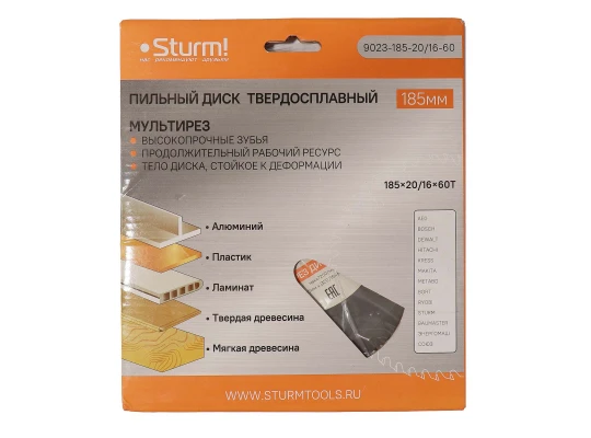 Отрезной диск STURM 9023-185-20/16-60 185 MM (102182-458)