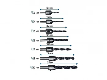Drill bit VERTEXT TOOLS 0987-3-10 7 PCS (002112-421)