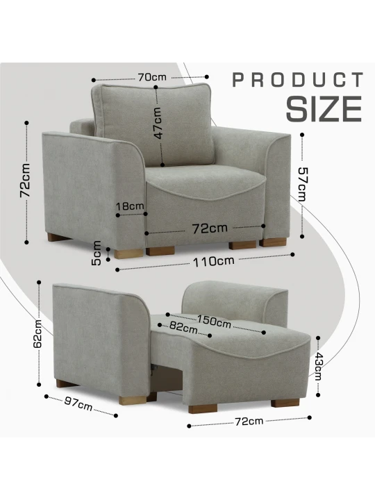 Sofa HOBEL BELONA LUXE 1 CREAM BONCUK 4/ BROWN SHO 599-2 (3) 