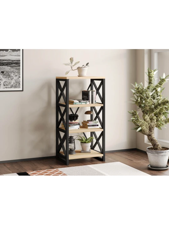Книжный шкаф и стеллаж HOBEL LOFT-SH-139-M BLACK/ K086 (1) 