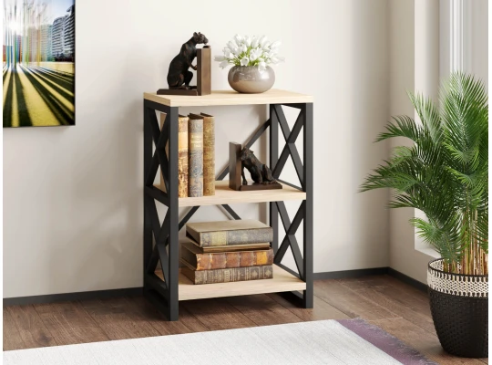 Книжный шкаф и стеллаж HOBEL LOFT-SH-139-S BLACK/ K086 (1) 