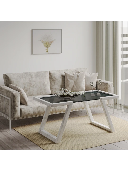Սուրճի սեղան HOBEL MIA GLASS ANTIC GREY (2) 
