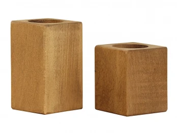 Decorate objects HOBEL CANDLESTICK WOOD RUSTIC 2PC 