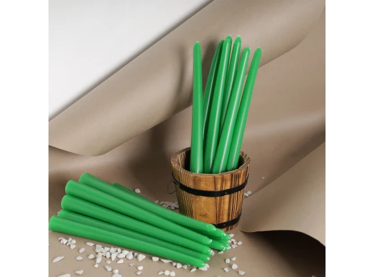 Candle WOC LONG GREEN 20 PCS 