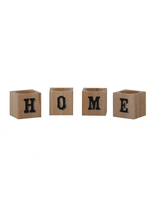 Candlestick RED HOUSE WOOD HOME 4PC 
