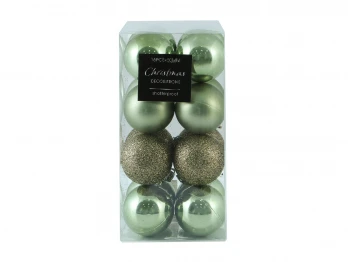 N/y decorate objects KOOPMAN XMAS BALL 16X50MM LIGHT GREEN (CAN217550)